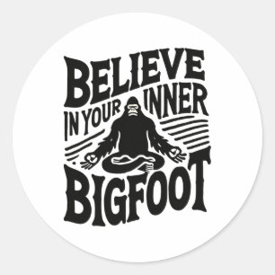 Adesivo Acredite no seu Bigfoot Interior, Yoga Divertido S