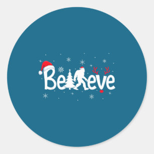 Adesivo Acredite Pé Grande Sasquatch Rena De Natal Chapéu 