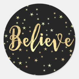 Adesivo Acreditem no Dourado Foco de Envelope de Natal ou