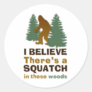 Adesivo Acredito que há um SQUATCH nestas florestas