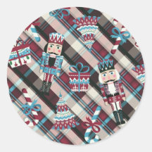 Acrililado de Natal Plaid Azul Burgundy