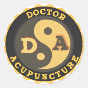 ADESIVO ACUPUNTURA DO MÉDICO DA FLOR DO LOGOTIPO YIN YANG