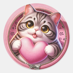 Adesivo AD 002 - Gráfico digital de gato fofo