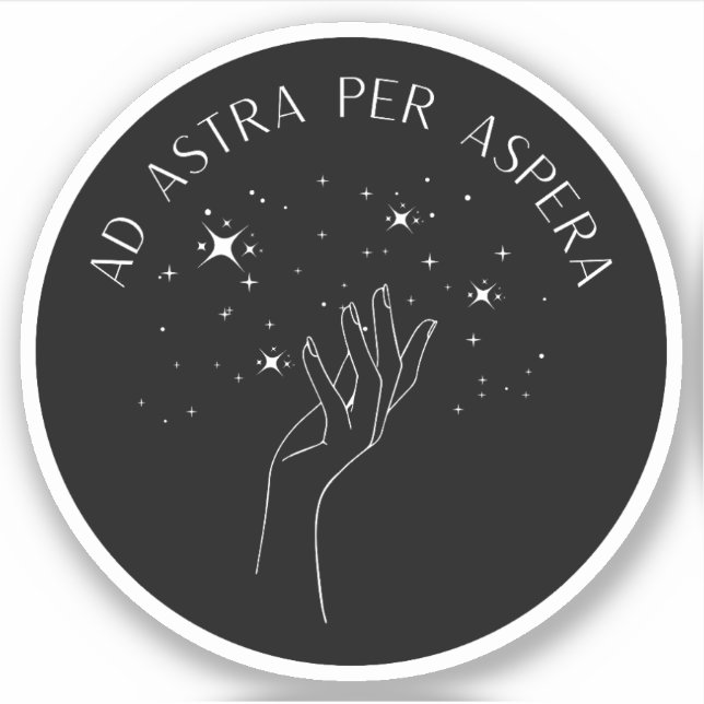 Adesivo Ad Astra Per Aspera | Citação Estática Latina (Frente)
