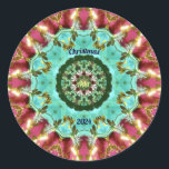 Adesivo ADA ~ CHRISTMAS 2024 ~ WOW! Verde Vermelho Dourado<br><div class="desc">Este é um padrão caleidoscópio multicolorido,  feito de tons de vermelho,  verde e ouro. É 3D.</div>
