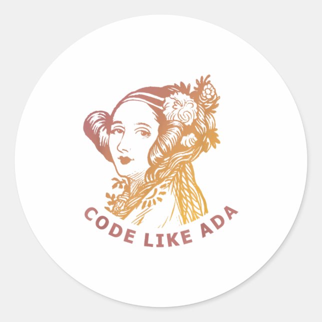 Adesivo Ada Lovelace Dawn Gradient Code Like Ada  (Frente)