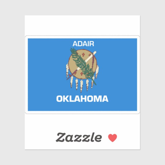 Adesivo Adair Oklahoma Flag (Folha)
