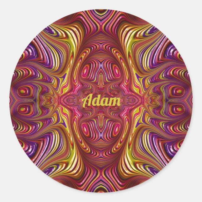 Adesivo ADAM ~ Design Fratural Multicolorido ~ (Frente)