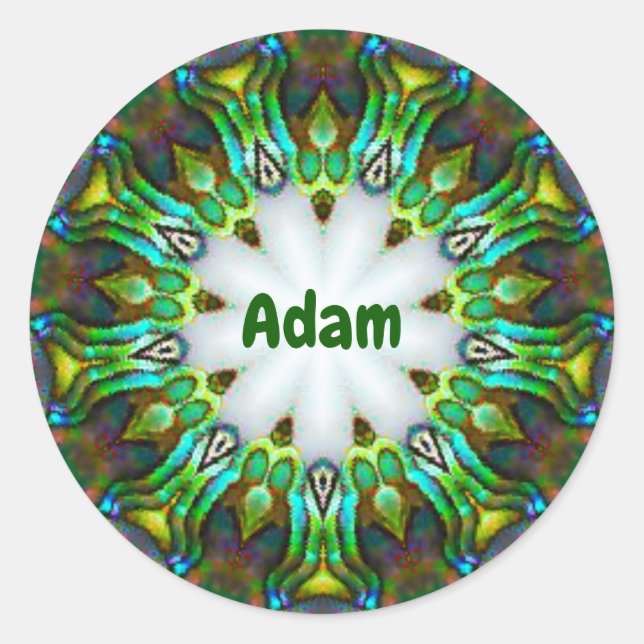 Adesivo ADAM ~ Personalizado Paua Shell Fractal ~ (Frente)