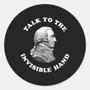 Adesivo Adam Smith fala com a mão invisível Economia Te