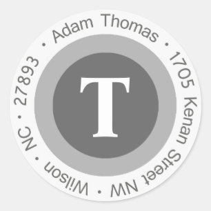 Adesivo Adam Thomas Round Endereço Labels