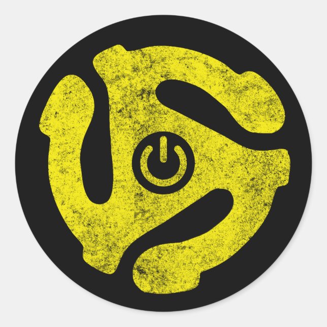 Adesivo Adaptador de 45 RPM Símbolo de alimentação Vínculo (Frente)