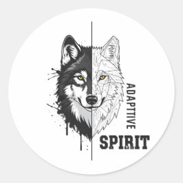 Adesivo Adaptive Spirit Wolf Round Sticker