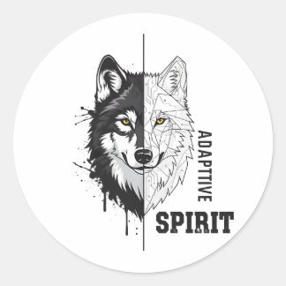 Adesivo Adaptive Spirit Wolf Round Sticker