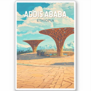 Adesivo Addis Abeba Etiópia Viagem Arte Vintage
