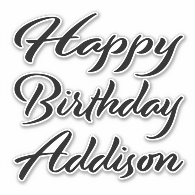 Adesivo Addison Name Vorname black Sticker Geburtstag (Frente)