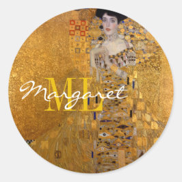 Adesivo Adele, Senhora em Ouro por Gustav Klimt, Monograma