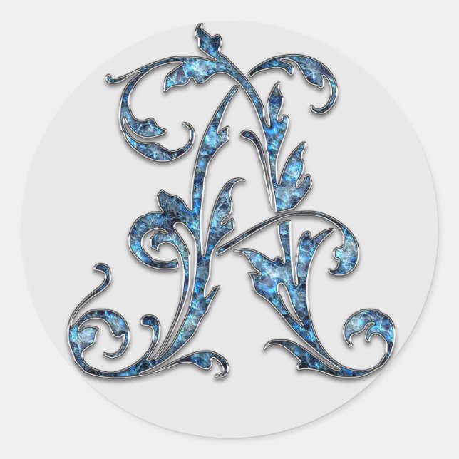 Adesivo adereços de monograma inicial A (Frente)