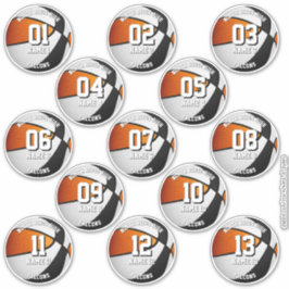Adesivo adereços do time de basquete laranja preto 13 atle