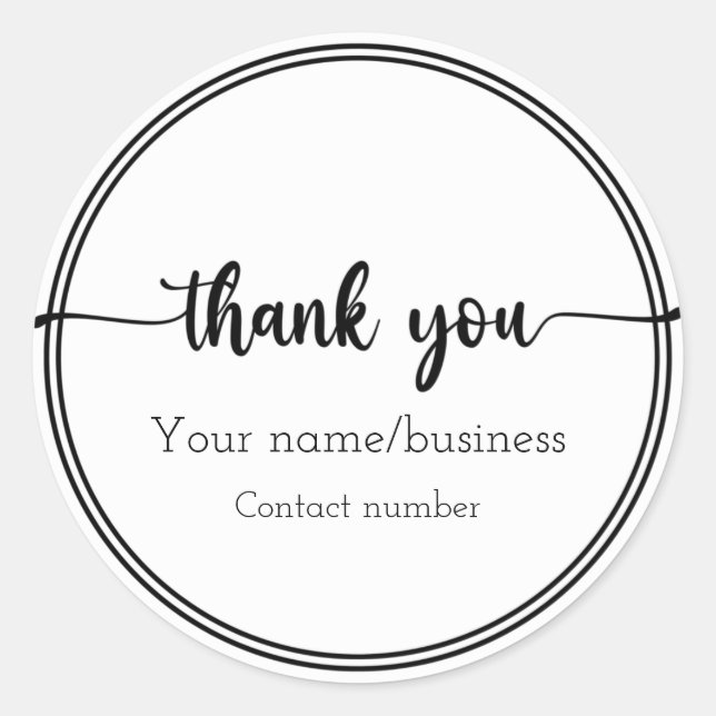 Adesivo Adesivo/Etiqueta com Obrigado editável (Frente)