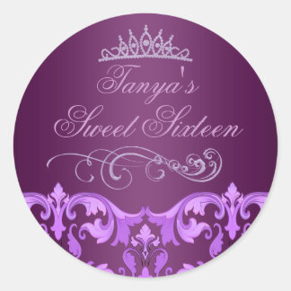 Adesivo Adesivo/selo de envelope Purple Damask/Tiara Sweet