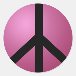 Adesivo Adesivo, Sinal de Paz Rosa e Preto