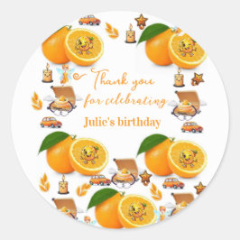 Adesivo Adesivos, Feliz Aniversário Laranjas Frutas VelasB