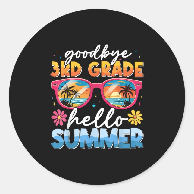 Adesivo Adeus, 3º ano, Formando de Verão, Dia passado (Frente)