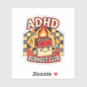 Adesivo adhd burnout clube