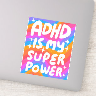 Adesivo ADHD É A MINHA SUBPOTÊNCIA DIVERTIDA Cartas Colori