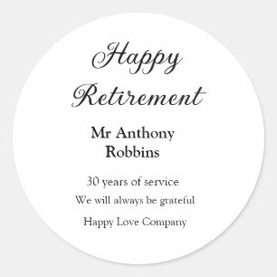 Adesivo Adição de aposentadoria feliz anos de serviço apos