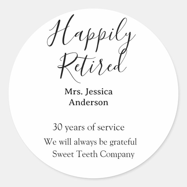 Adesivo Adição de aposentadoria feliz anos de serviço apos (Frente)