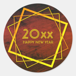 Adesivo Adicionar Feliz ano novo de ano 20xx Dourado geomé