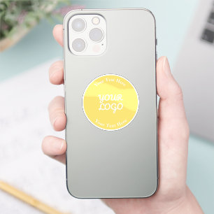 Adesivo Adicionar logotipo editável dourado impermeável
