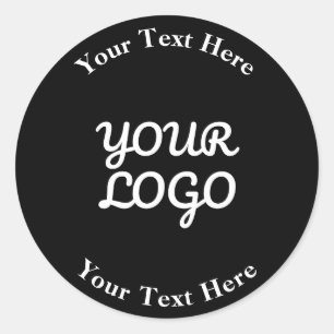 Adesivo Adicionar logotipo editável preto e branco Peque