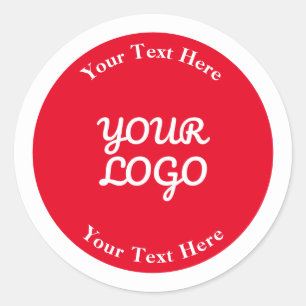 Adesivo Adicionar logotipo editável vermelho e branco com