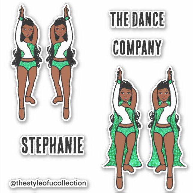 Adesivo Adicionar Maiorette / Dancer Stickers Green Spark (Frente)