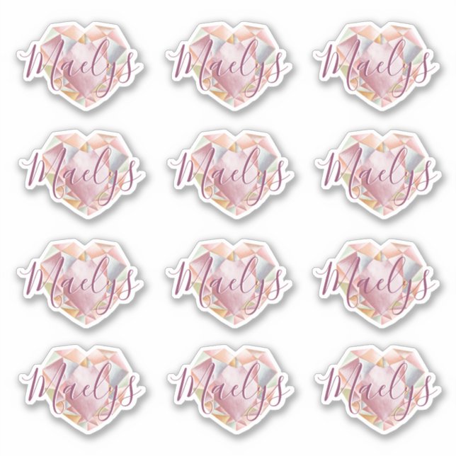 Adesivo Adicionar Monograma ou Nome Esmagador Cor-de-Rosa  (Frente)