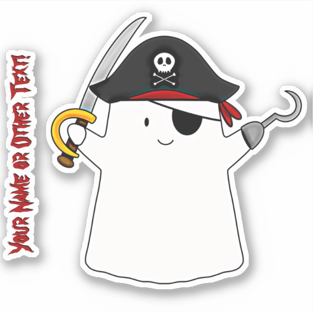 Adesivo Adicionar Nome à Espada de Disfarce do Fantasma de (Frente)
