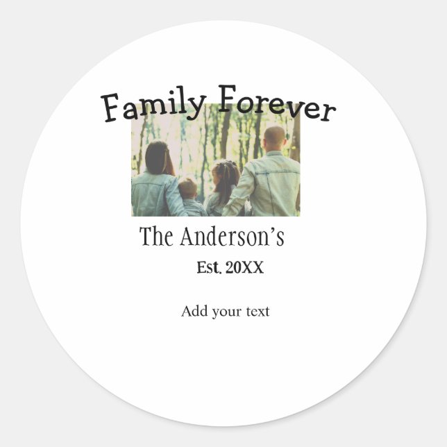 Adesivo Adicionar nome de família foto ano rusticidade fer (Frente)