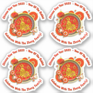 Adesivo Adicionar Nome Texto Chinês Ano Novo 2023 Ano do C