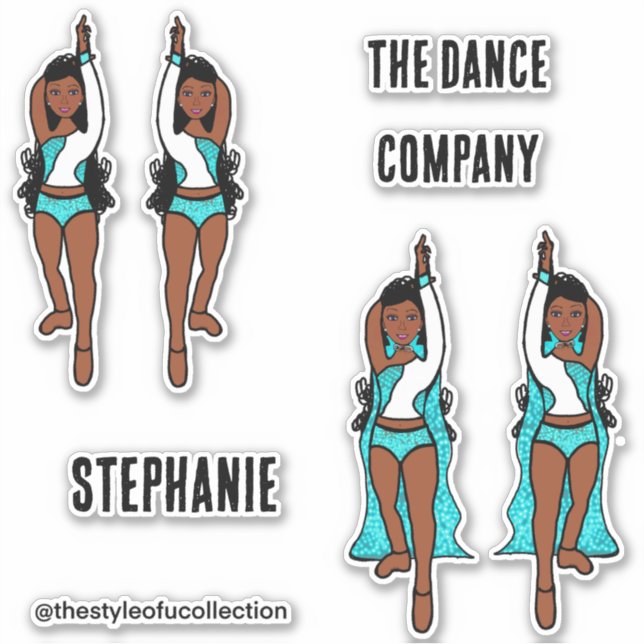 Adesivo Adicionar Nomes Maiorette / Dancer Stickers Aqua S (Frente)