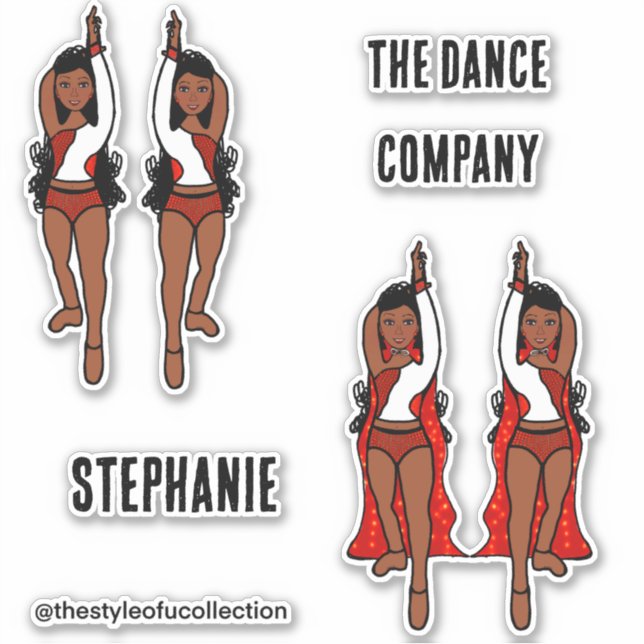 Adesivo Adicionar Nomes Maiorette / Dancer Stickers Red Sp (Frente)