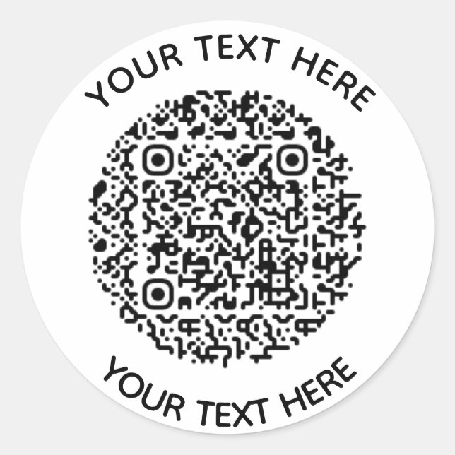 Adesivo Adicionar seu próprio texto circular de código QR  (Frente)
