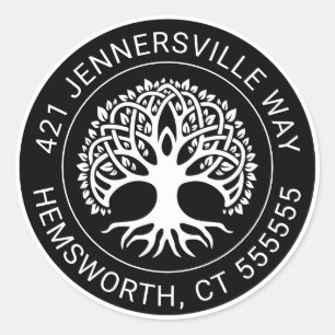 Adesivo Adicionar seu texto   Endereço Celtic Tree