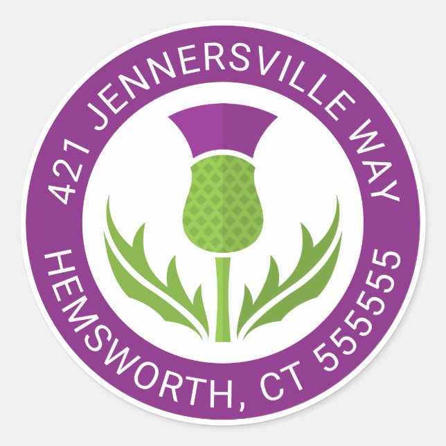 Adesivo Adicionar seu texto | Endereço do Thistle (Frente)