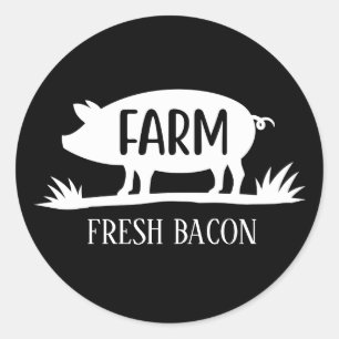 Adesivo Adicionar texto ao bacon de porco fresco de Fazend