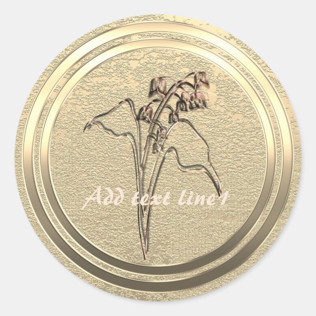 Adesivo Adicionar Texto Gold Lily of the Valley   (Frente)