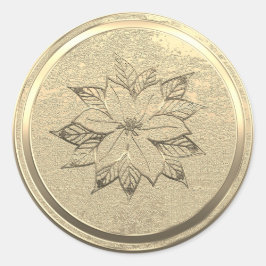 Adesivo Adicionar Texto Gold Poinsettia Dezembro