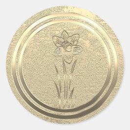 Adesivo Adicionar Texto Narciso Dourado Março 